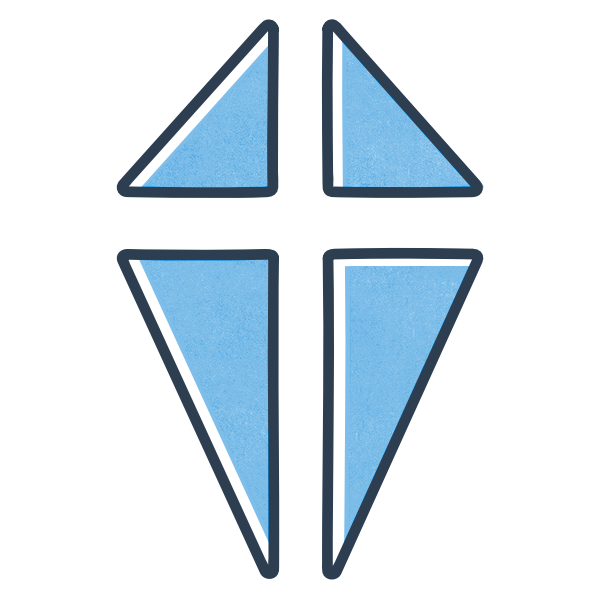 Rhema Scotland brand image of a cross within a shield